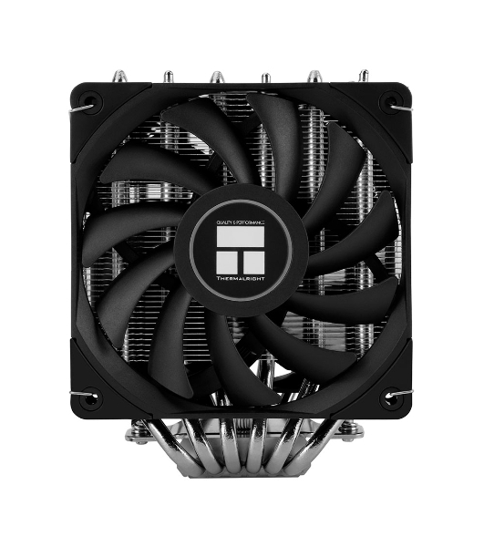 Кулер для процессора Thermalright Royal Knight 120 (4-pin PWM, 156мм, Ni/Cu, 6x6мм, 2x120мм, 80.45CFM/56.36CFM, 29.4dBA/28.4dBA, 2150RPM/1900RPM, S: 1200, 1700, 1851, 2011, 2066, 115X, AM4, AM5, черный)