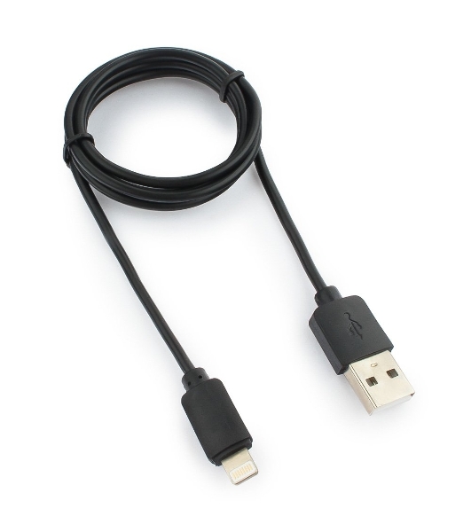 Кабель USB Гарнизон GCC-USB2-AP2-1M AM/Lightning, для iPhone5/6/7, IPod, IPad, 1м, черный, пакет