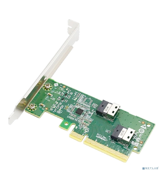 Адаптер для SSD PCIe x8 to Two SlimSAS SFF-8654 4i Adapter