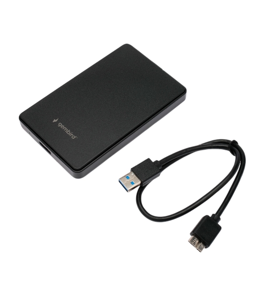 Внешний корпус USB 3.0 для 2.5' HDD/SSD Gembird EE2-U3S-40, порт MicroB, SATA III, пластик, черный, коробка