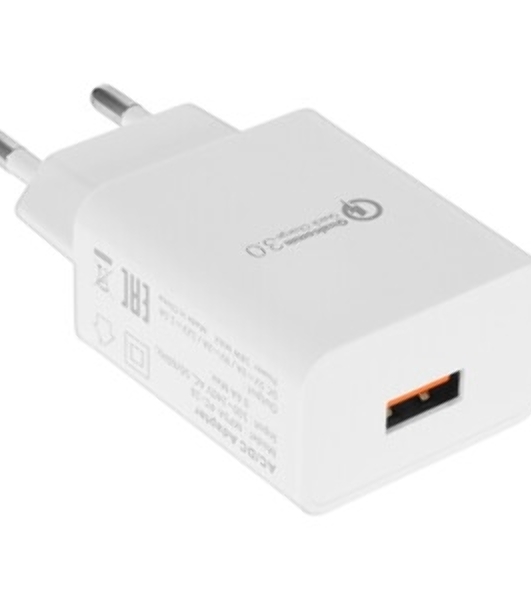 Сетевое зарядное устройство Cablexpert MP3A-PC-16, QC 3.0, 100/220V - 1 USB порт 5/9/12V, белый