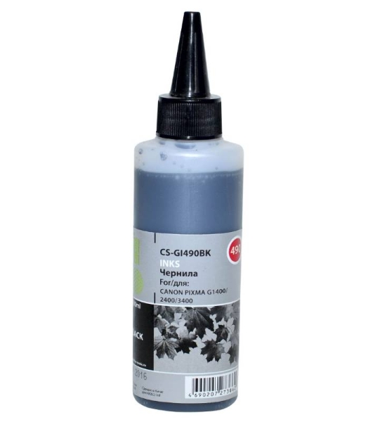 Чернила Cactus CS-GI490BK черный 100мл для Canon Pixma G1400/G2400/G3400