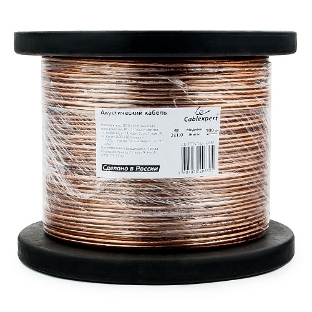 Акустический кабель Cablexpert CC-TC2x1,0-100M, прозрачный, 100 м, на катушке