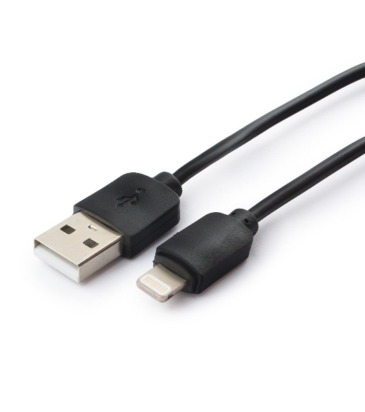 Кабель USB Гарнизон GCC-USB2-AP2-1M AM/Lightning, для iPhone5/6/7, IPod, IPad, 1м, черный, пакет