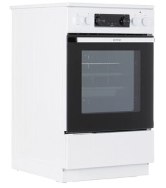 Плита электрическая Gorenje GEC5C42WG белый, конфорок 4 электрических, духовка 70 л, 50 см x 85 см x 59.4 см (без крышки)
