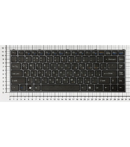 Клавиатура для ноутбука Sony Vaio VPC-Y черная с черной рамкой