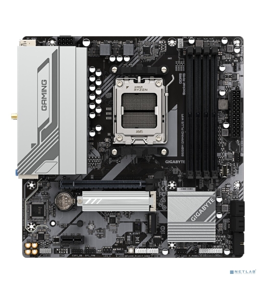 Материнская плата Gigabyte B650M GAMING PLUS WIFI, AM5, AMD B650, 4xDDR5, 4xSATA, 2xM.2, 1xPCIe 4.0 x16, 1xPCIe 3.0 x1, 2xDP, 1xHDMI, 1x2.5Gb LAN, Wi-Fi 6E, Bluetooth 5.3, 1xUSB-C 5Gbps, 5xUSB-A 5Gbps, 6xUSB-A 2.0, 3x3.5 мм, 7.1, mATX
