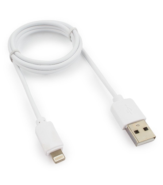 Кабель USB Гарнизон GCC-USB2-AP2-1M-W AM/Lightning, для iPhone5/6/7, IPod, IPad, 1м, белый, пакет