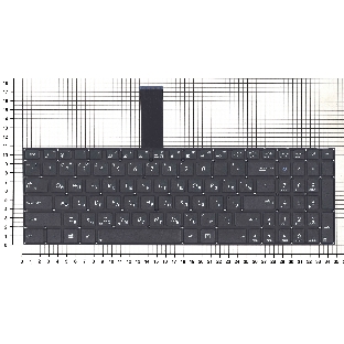 Клавиатура для ноутбука Asus K56 черная без рамки, плоский Enter