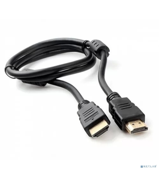 Кабель HDMI Cablexpert CCF2-HDMI4-1M, 19M/19M, v2.0, медь, позол.разъемы, экран, 2 фер.кольца, 1м, черный, пакет