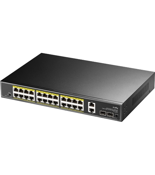 Коммутатор Cudy GS1026PS2, 24×1 Гбит/с, 2×1 Гбит/с Combo (RJ-45/SFP), 2×1 Гбит/с SFP