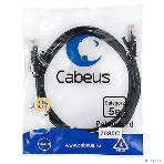 Шнур коммутационный Cabeus, Cat.5e, неэкр., U/UTP, RJ45/RJ45, PVC, AWG24, 1.5м, черный, фото 1