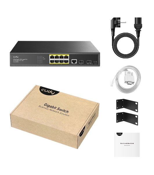 Коммутатор Cudy GS2008PS2, 8×1 Гбит/с, 2×1 Гбит/с SFP