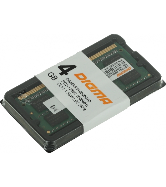 Оперативная память Digma, DDR3, 4GB (1x4 GB), 1600 MHz, CL11, SO-DIMM