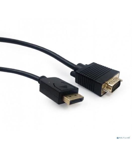 Кабель DisplayPort->VGA Cablexpert CCP-DPM-VGAM-6, 1,8м, 20M/15M, черный, экран, пакет