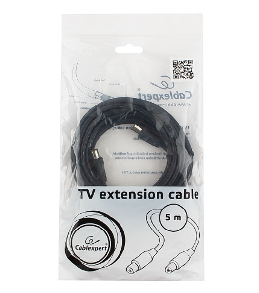 Кабель телевизионный Cablexpert, CCV-515-5M, Coaxial M/F, 5м