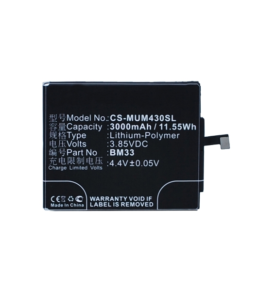 Аккумулятор CameronSino CS-MUM430SL BM33 для Xiaomi Mi4i 3.85V, 3000mAh, 11.55Wh