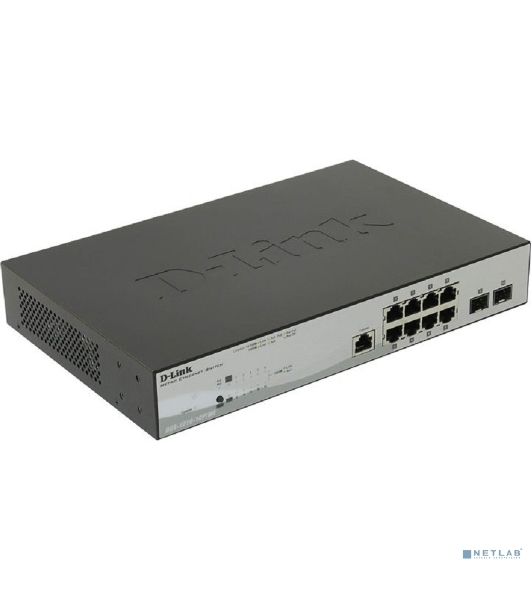 Коммутатор D-Link DGS-1210-10P/ME/B1A, 8×1 Гбит/с + 2×1 Гбит/с SFP, управляемый