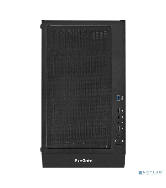 Компьютерный корпус Miditower ExeGate EVO-5001A-700NPX (ATX, БП 700NPX с вент. 12 см, 2хUSB+1хUSB 3.0+HD Audio, черный, 3 вент.12см с RGb подсветкой, боковая панель - закаленное стекло)