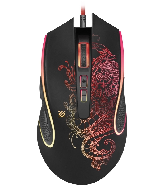 Мышь проводная Defender Venom GM-640L черный, 3200 dpi, USB, кнопки - 8