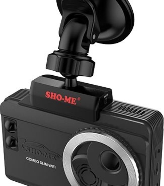 Видеорегистратор Sho-Me Combo Slim WiFi, 3840x2160, 3.5', GPS/ГЛОНАСС, Wi-Fi, G-сенсор, датчик движения, GPS-информатор