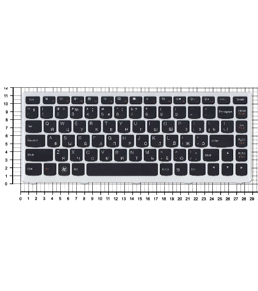 Клавиатура для ноутбука Lenovo IdeaPad U310 черная с серой рамкой