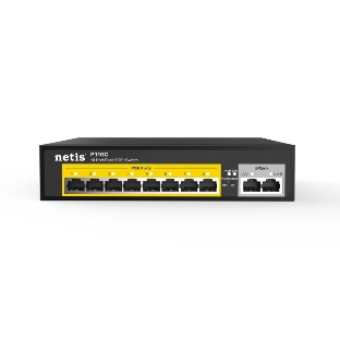 Коммутатор Netis P110C 10-портовый PoE+ коммутатор Fast Ethernet/8*PoE+ 2 порта 802.3af/802.3at