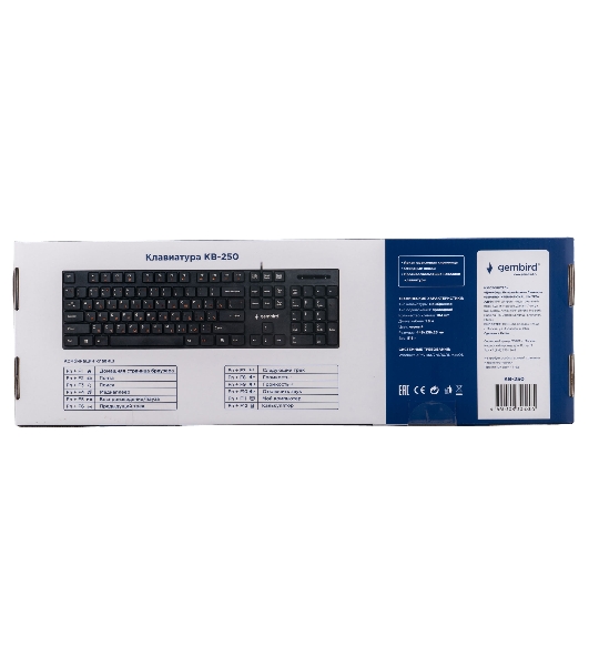 Клавиатура Gembird KB-250 проводная, USB Type-A, чёрный