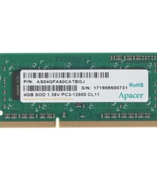 Оперативная память Apacer, DDR3, 4GB (1x4GB), 1600MHz, CL11, SO-DIMM