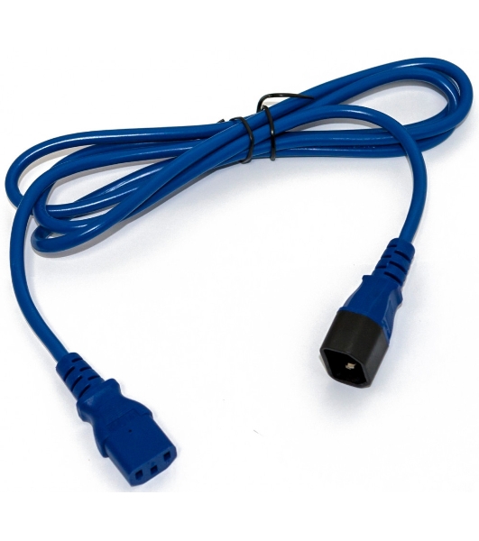 Шнур для блока питания Hyperline PWC-IEC13-IEC14, IEC 320 C13, вилка C14, 5 м, 10А, провода 3 х 1,0 кв. мм, синий