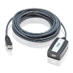 Кабель удлинитель активный(с усилителем) USB 2.0 AM/AF 5m, ATEN UE250-AT, 4 pin, опрессованный, серый, фото 1