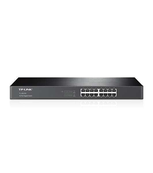 Коммутатор TP-Link SMB TL-SG1016 Коммутатор 16-port Gigabit Switch, 1U 19-inch rack-mountable steel case