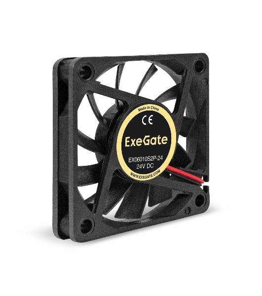 Вентилятор для корпуса ExeGate EX06010S2P-24 черный, 60 мм, 3000 об/мин, 24.1 дБ, 2 pin