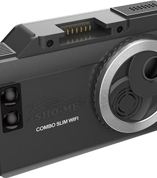 Видеорегистратор Sho-Me Combo Slim WiFi, 3840x2160, 3.5', GPS/ГЛОНАСС, Wi-Fi, G-сенсор, датчик движения, GPS-информатор
