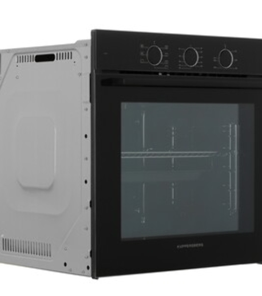 Духовой шкаф Kuppersberg HO 603 Black Glass, High-Tech, 78 л, поворотное управление, таймер, 6 режимов, макс. температура 310 градусов, энергоэффективность А, цвет черный, цвет фурнитуры черный