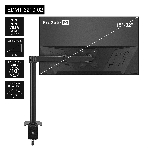 Настольное крепление ExeGate EDM1-3210-02 (кронштейн для одного монитора 15'-32', VESA 75х75, 100х100 мм, макс. нагрузка 10 кг; наклон -90°/+90°, поворот -90°/+90°, вращение: 360°, 2 способа крепления: сквозное и струбцина, черный), фото5