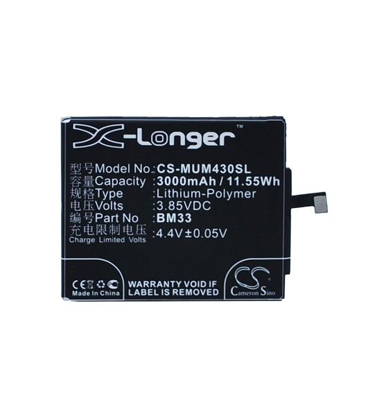 Аккумулятор CameronSino CS-MUM430SL BM33 для Xiaomi Mi4i 3.85V, 3000mAh, 11.55Wh