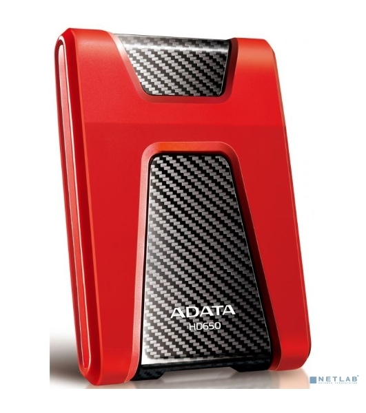 Внешний HDD 2.5' ADATA HD650, 1TB, USB 3.2 Gen 1 Type-A, 5400 rpm, красный