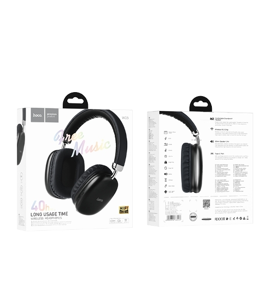 Беспроводные/проводные наушники Hoco W35 черный, полноразмерные, Bluetooth + проводной, до 40 ч