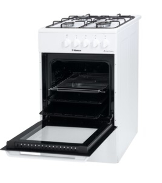 Плита газовая Hansa FCGW510029A белый, конфорок 4 газовых, духовка 53 л, 50 см x 85 см x 57 см