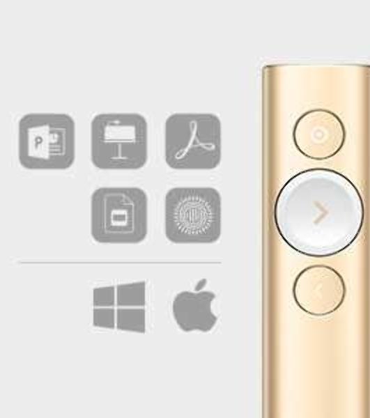 Презентер беспроводной Logitech Spotlight золотистый, радиоканал, USB, кнопки - 3