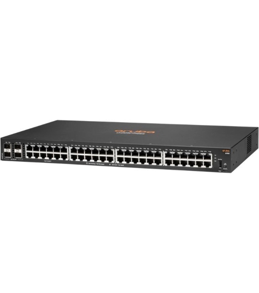 Коммутатор HPE Aruba 6100 48G 4SFP+ 370PoE+, 48×1 Гбит/с PoE+ + 4×10 Гбит/с SFP+, управляемый