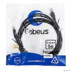 Шнур коммутационный Cabeus, Cat.5e, неэкр., U/UTP, RJ45/RJ45, PVC, AWG24, 3м, черный, фото 1