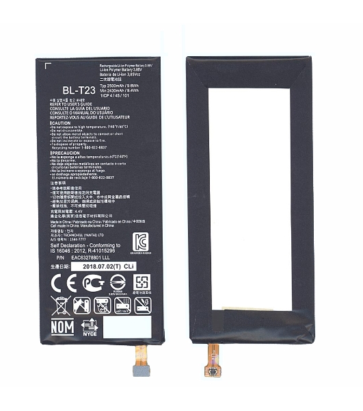 Аккумуляторная батарея BL-T23 для LG F690L, X Cam 4G 2500mAh/9.63Wh 3,85V