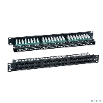 Комм. патч-панель Cabeus, 19', 1HU, портов: 48 х RJ45, кат. 5е, неэкр., черный, (PLHD-48-Cat.5e-Dual), фото 1