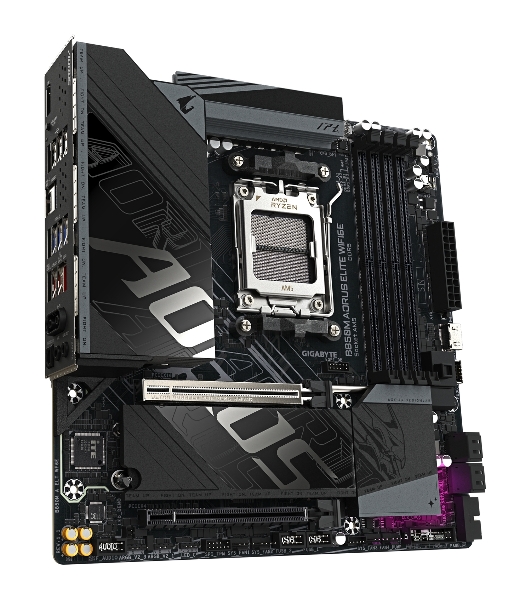 Материнская плата Gigabyte B850M AORUS ELITE WIFI6E, AM5, AMD B850, 4xDDR5, 4xSATA, 2xM.2, 1xPCIe 5.0 x16, 1xPCIe 3.0 x4, 1xDP (v1.4), 1x2.5Gb LAN, Wi-Fi 6E, Bluetooth 5.3, 2xUSB-C 10Gbps, 2xUSB-A 10Gbps, 5xUSB-A 5Gbps, 4xUSB-A 2.0, S/PDIF, 2x3.5 мм, 7.1, mATX