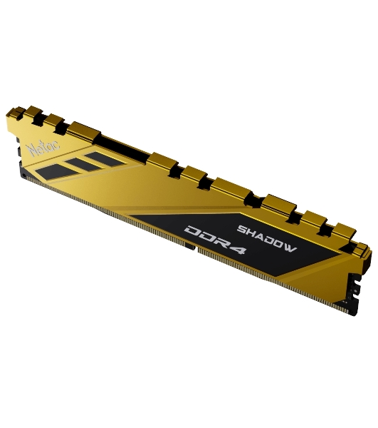 Оперативная память NETAC Shadow, DDR4, 16GB (1x16GB), 3200MHz, CL16, DIMM, с радиаторами, желтый