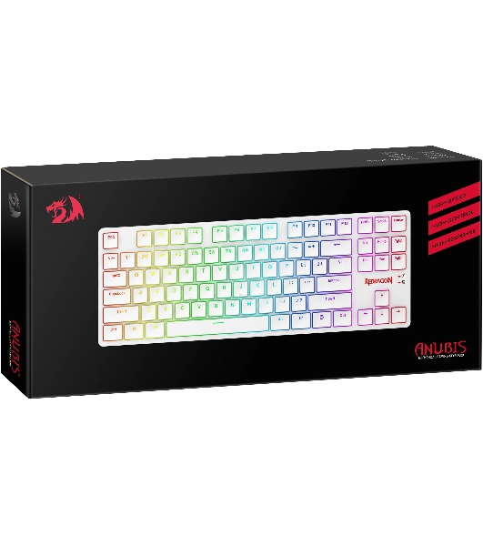 Клавиатура беспроводная Redragon Anubis беспроводная, USB, Bluetooth/Радиоканал, белый