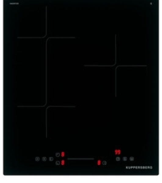Варочная панель Kuppersberg ICI 412, индукция, High-Tech, прямой край, 9 уровней мощности, бустер, Stop and Go, Flexi-zone, автоматическое отключение, таймер, индикатор остаточного тепла, сенсорное управление, черный