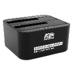 Докстанция 2x2.5'/3.5' SATA HDD/SSD AgeStar 3UBT6-6G, USB 3.0, пластик, черный, UASP, Clone, USB 3.0, фото 1